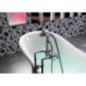 CHARLESTON Bath 188x83x69cm, Chrome Matt Legs, Noir/Blanc