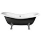 CHARLESTON Bath 188x83x69cm, Chrome Matt Legs, Noir/Blanc