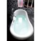 CHARLESTON Bath 188x83x69cm, Chrome Matt Legs, Noir/Blanc