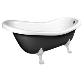 RETRO Freestanding Bath 167,5x76x71cm, White Legs, Black/White
