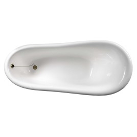 RETRO Freestanding Bath 167,5x76x71cm Bronze Legs, Noir/Blanc