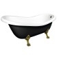 RETRO Freestanding Bath 167,5x76x71cm Bronze Legs, Noir/Blanc