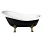 RETRO Freestanding Bath 167,5x76x71cm Bronze Legs, Noir/Blanc