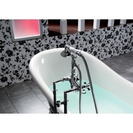 RETRO Freestanding Bath 167,5x76x71cm Bronze Legs, Noir/Blanc