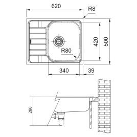 Franke Spark - Evier SKN 611-62, 62x50 cm, inox 101.0712.159