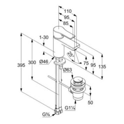 Kludi Zenta SL - Mitigeur de lavabo avec vidage, chrome 482770565