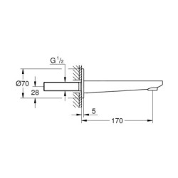 Grohe Lineare - Bec de baignoire, supersteel 13383DC1