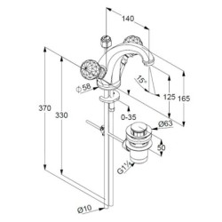 Kludi Adlon - Mitigeur de lavabo avec vidage, chrome 5101005G5