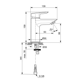 Ideal Standard Tesi - Mitigeur de lavabo, BlueStart, chrome A6560AA