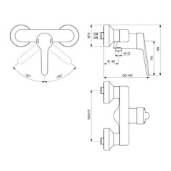 Ideal Standard Ceraplus II - Robinetterie de douche murale, chrome BC118AA
