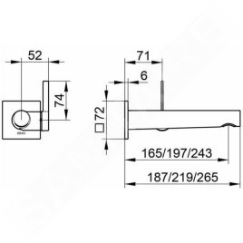 Keuco IXMO - Mitigeur de lavabo encastré, inox 59516071102