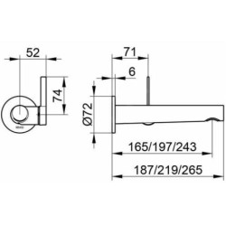 Keuco IXMO - Mitigeur de lavabo encastré, inox 59516070101