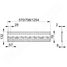 Keuco Accessoires - Rail de montage, longueur 800 mm, inox 59570000002