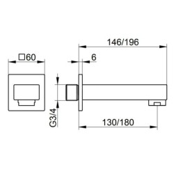 Keuco Edition 11 - Bec de remplissage pour baignoire, chrome 51145010001
