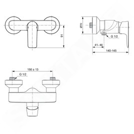 Ideal Standard Connect Air - Mitigeur de douche, Brushed Gold A7032A2