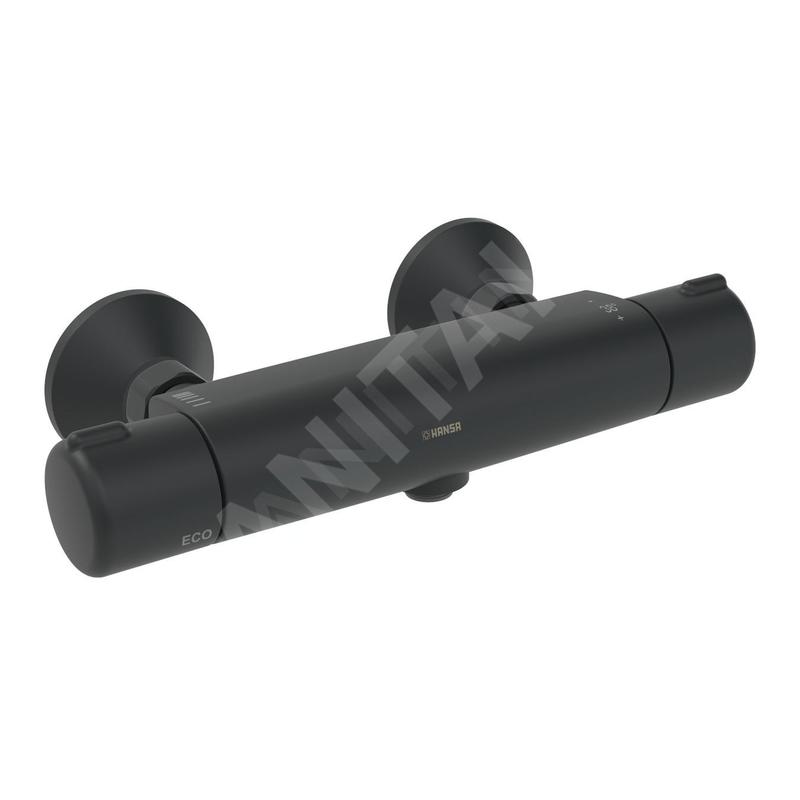 Hansa Micra - Mitigeur thermostatique de douche Thermo Cool, ECO, noir mat 5815017133