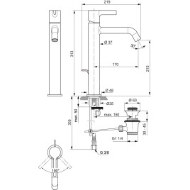 Ideal Standard Joy - Mitigeur de lavabo avec vidage, Silver Storm BC781GN