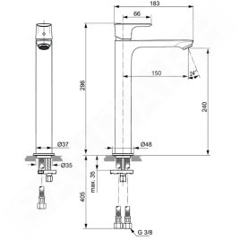 Ideal Standard Connect Air - Mitigeur de lavabo Slim, Silver Storm A7027GN