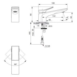 Ideal Standard Conca Tap - Mitigeur d'évier, Magnetic Grey BC754A5