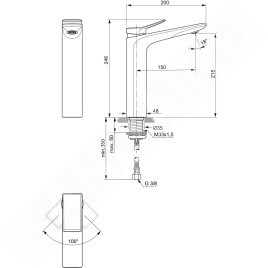 Ideal Standard Conca Tap - Mitigeur d'évier, Magnetic Grey BC758A5