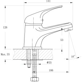 Bruckner Hoffer - Mitigeur de lavabo, chrome 424.002.1