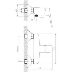 Bruckner Schmitz - Mitigeur de douche, chrome 863.011.1