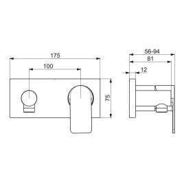 Hansa Stela - Mitigeur de douche à encastrer, chrome 44569573