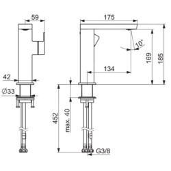 Hansa Stela - Mitigeur de lavabo avec bec pivotant, chrome 57142273