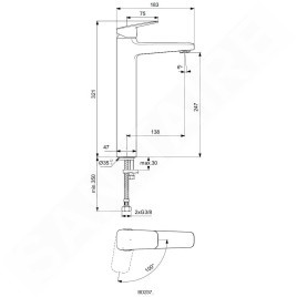 Ideal Standard CeraPlan - Mitigeur pour vasque, BlueStart, chrome BD237AA