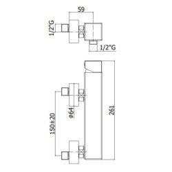 Paffoni Level - Mitigeur de douche, inox LEA168ST