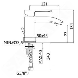 Paffoni Level - Mitigeur de lavabo, inox LES071ST