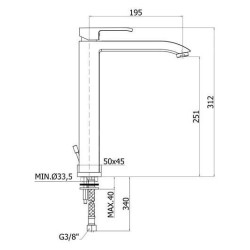 Paffoni Level - Mitigeur de lavabo, inox LES081ST