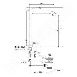 Paffoni Level - Mitigeur de lavabo avec vidage, inox LES085ST