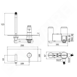 Paffoni Light - Mitigeur encastré avec corps, inox LIG104ST