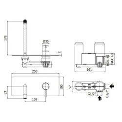 Paffoni Light - Mitigeur encastré avec corps, blanc mat LIG105BO