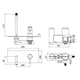 Paffoni Light - Mitigeur encastré avec corps, blanc mat LIG106BO