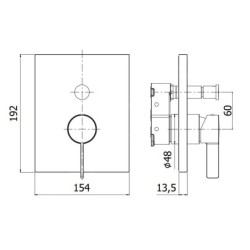 Paffoni Rock - Mitigeur encastré pour 2 sorties, inox ROBOX015ST/M