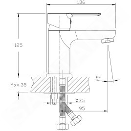 Bruckner Baron - Mitigeur de lavabo, chrome 612.002.1