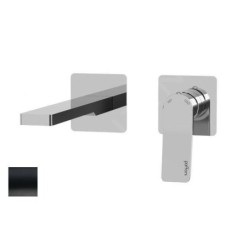 Paffoni Tilt - Mitigeur de lavabo encastré avec corps, installation de 2 trous, noir mat TI105NO70