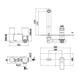Paffoni Tilt - Mitigeur de lavabo encastré avec corps, blanc mat TI106BO