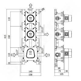 Paffoni Modular Box - Corps de base encastré pour mitigeurs thermostatiques MDBOX018