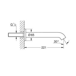Grohe Essence New - Bec de baignoire, nickel brossé 13449EN1
