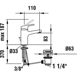 Laufen Citypro - Mitigeur de lavabo à levier avec bonde, chrome HF500901100000
