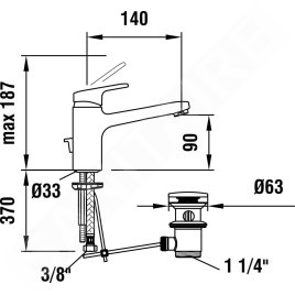Laufen Citypro - Mitigeur de lavabo à levier avec bonde, chrome HF500903100000