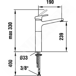 Laufen Citypro - Mitigeur de lavabo, chrome HF500914100000