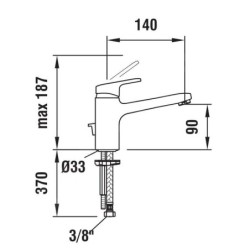 Laufen Citypro - Mitigeur de lavabo à levier, chrome HF500902100000
