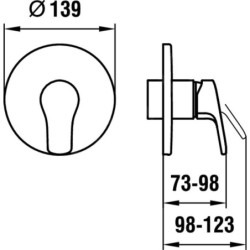 Laufen Citypro - Mitigeur de douche à levier encastré, chrome HF500978100000