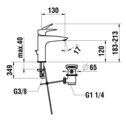 Laufen Laurin - Mitigeur de lavabo ECO, avec bonde, chrome HF500703100000