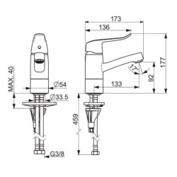 Hansa Care - Mitigeur de lavabo avec bec pivotant, chrome 46152206