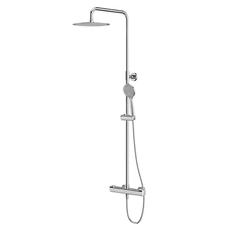 Cersanit City - Set de douche avec thermostat, diamètre 25 cm, 3 jet, chrome S951-340